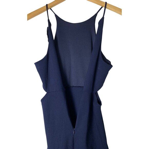 Womens Soprano Navy Midi Dress Cutout S Jr Sleeveless Halter Slit 7532 NWOT - Picture 7 of 9